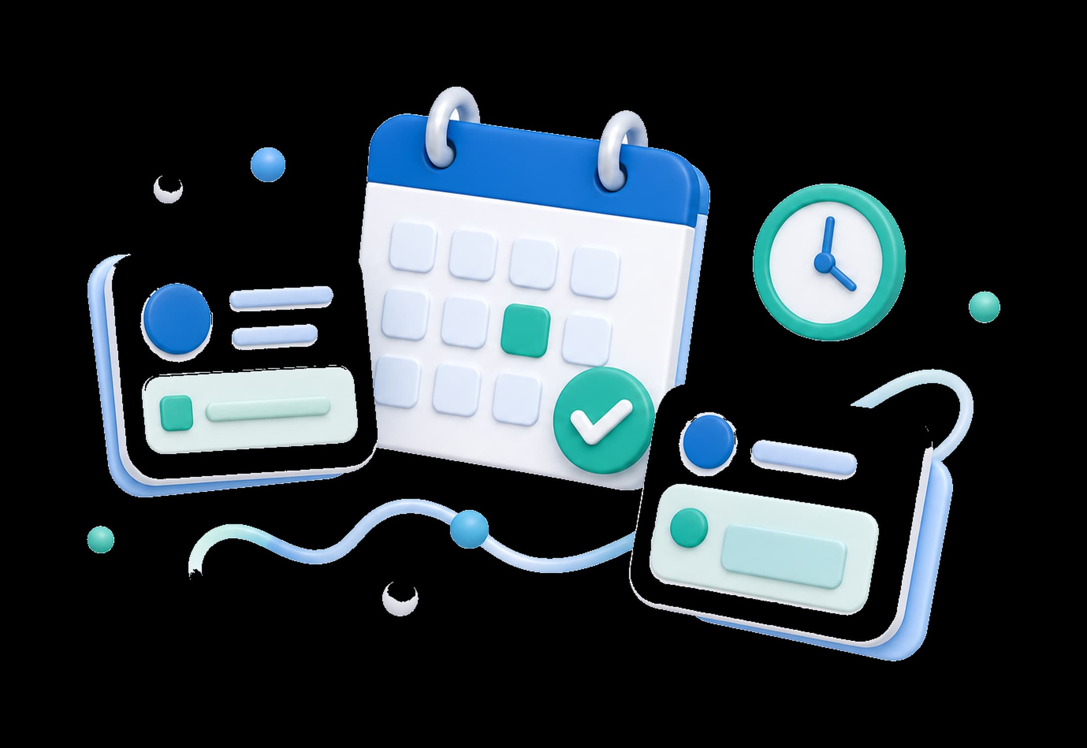 Appointment cards and a booked calendar with reminders — calls handled and turned into visits